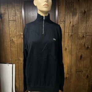 Lacoste Men’s Black Quarter-Zip Sweater, Sz.L